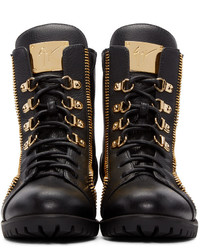Giuseppe Zanotti Black Leather Zip Boots