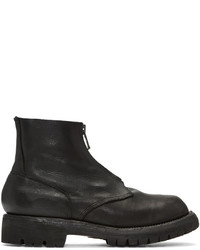 Guidi Black Leather Zip Boots