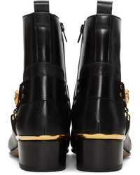 Versace Black Medusa Harness Boots