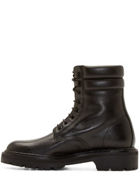 Saint Laurent Black Nappa Leather Combat Boots
