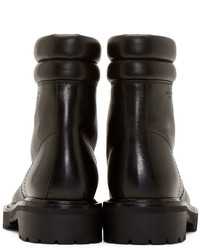 Saint Laurent Black Nappa Leather Combat Boots