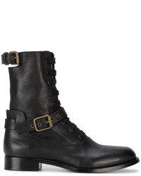 Chloé Black Otto Leather Lace Up Boots