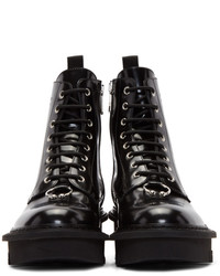 Neil Barrett Black Pierced Military Boots