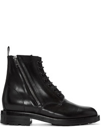 Saint Laurent Black Short Zip Army Boots
