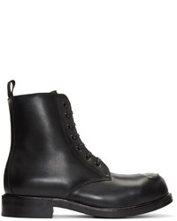 Alexander McQueen Black Steel Toe Boots