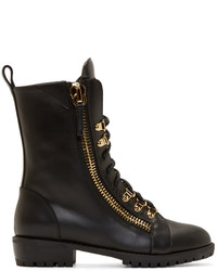 Giuseppe Zanotti Black Zip Combat Boots