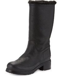 Hunter Boot Original Shearling Lined Pull On Boot Black
