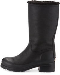 Hunter Boot Original Shearling Lined Pull On Boot Black