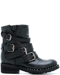 Ash Boots With Buckles And Studs Detail