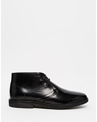 Asos Brand Desert Boots In Leather