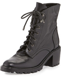Joie Bridgette Leather Combat Boot Black