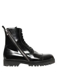 Versus Brushed Leather Lace Up Boots