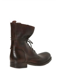 Officine Creative Brushed Vintage Leather Lace Up Boots