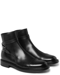 Brioni Buckle Detailed Leather Boots