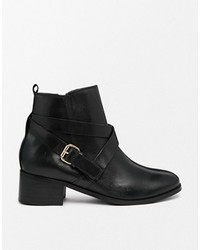 Carvela Theo Black Leather Cross Over Strap Boots