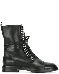 Casadei Chain Detail Lace Up Boots