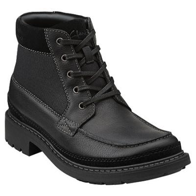 Clarks Tungsten Black Tumbled Leather Boots, $73 | Shoebuy | Lookastic