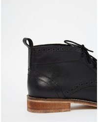 Asos Collection Abery Brogue Lace Up Leather Ankle Boots