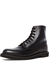 Common Projects Combat Leather Boots In Black