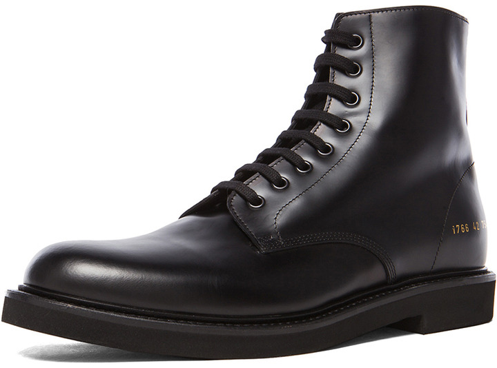 Common Projects Combat Leather Boots In Black | Where to buy & how