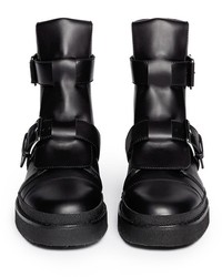 Nobrand Concealed Lace Up Buckle Combat Boots