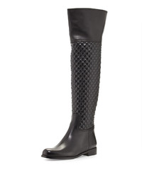Sesto Meucci Daryla Quilted Leather Riding Boot Black