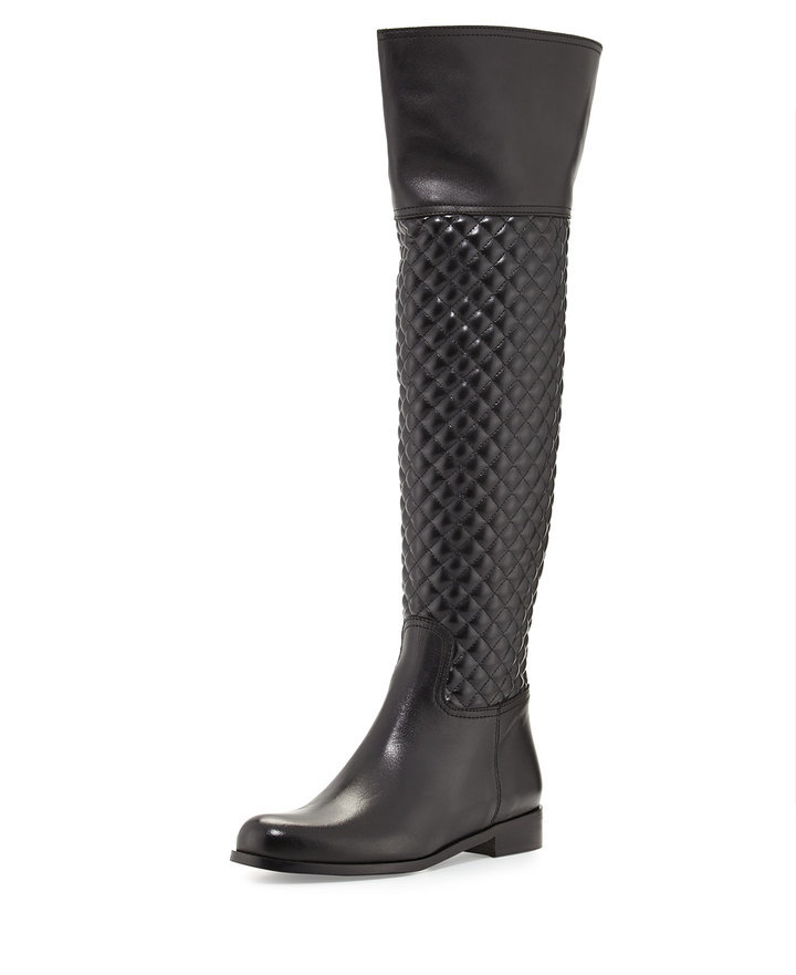 quilted leather riding boots