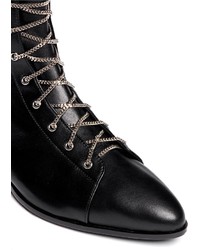 Giuseppe Zanotti Design Guns Chain Lace Leather Boots