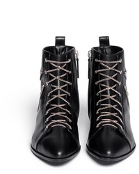 Giuseppe Zanotti Design Guns Chain Lace Leather Boots