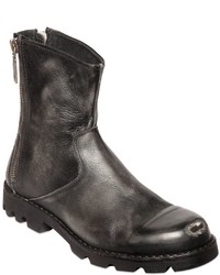 Diesel Metal Toe Vintage Effect Leather Boots