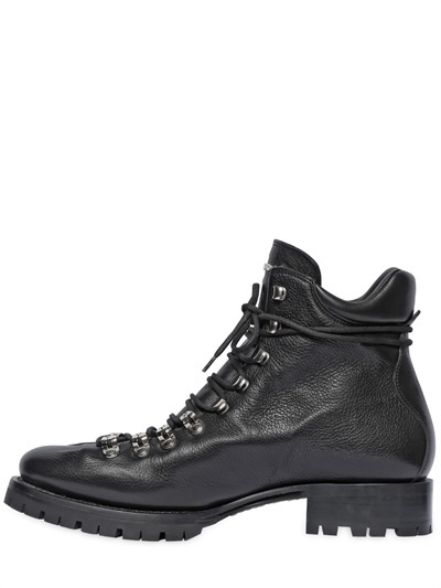 DSQUARED2 Leather Ankle Boots, $960 | LUISAVIAROMA | Lookastic.com