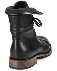 Belstaff Faystar Wool Detail Leather Boots