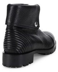 Alexander McQueen Fold Over Leather Moto Boots