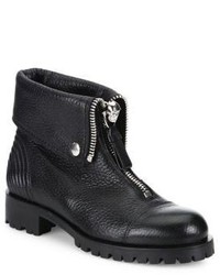 Alexander McQueen Fold Over Leather Moto Boots