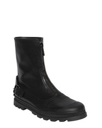 Diesel Black Gold Front Zip Leather Boots