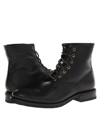 Frye Jonathan Mid Lace Lace Up Boots Black Soft Vintage Leather