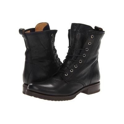Frye Veronica Combat Lace Up Boots Black Soft Vintage Leather, $268 ...