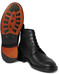 Brioni Full Grain Leather Brogue Boots