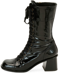Tomas Maier Glossy Patent Lace Up Boot