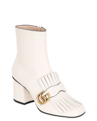 Gucci 75mm Marmont Fringed Leather Boots