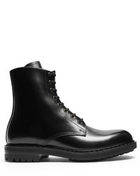 Alexander McQueen High Top Leather Ankle Boots