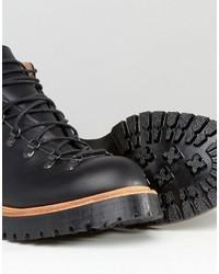 Asos Hiker Boot In Black Leather Made In England