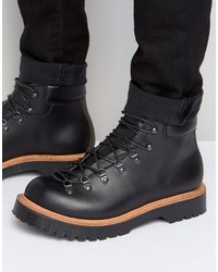 Asos Hiker Boot In Black Leather Made In England