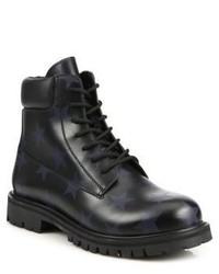 Valentino Hologram Stars Leather Combat Boots