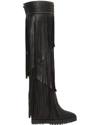 Ivy Kirzhner 120mm Fringed Leather Wedge Boots