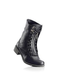 John Baner JEANSWEAR Vintage Look Lace Up Boots In Black Size 6