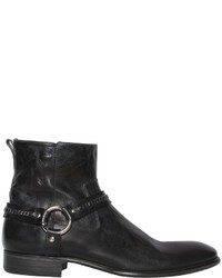 John Varvatos 35mm Buckled Smooth Leather Boots
