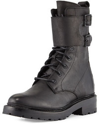 Frye Julie Shield Leather Combat Boot Black