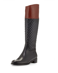 Sesto Meucci Kaitlin Quilted Leather Riding Boot Black