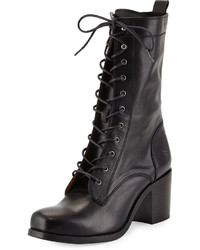 Frye Kendall Leather Lace Up Boot Black
